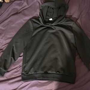 Kids Black Hooded Sweatshirt - Classic Pullover Hoodie